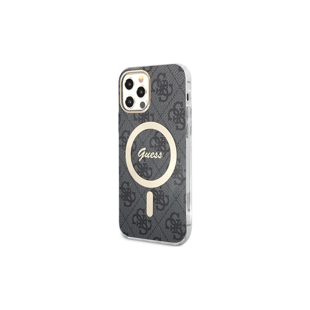 Wholesale Guess GUBPP12MH4EACSK Case + Wireless Charger Apple iPhone 12/12 Pro black hard case 4G Print MagSafe - GUE2282 - {ean13} - Hurt