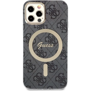 Hurtownia GSM - Sada Guess pouzdro + bezdrátová nabíječka GUBPP12MH4EACSK Apple iPhone 12/12 Pro černé/black hard case 4G Print MagSafe - GUE2282 - {ean13} - Hurt