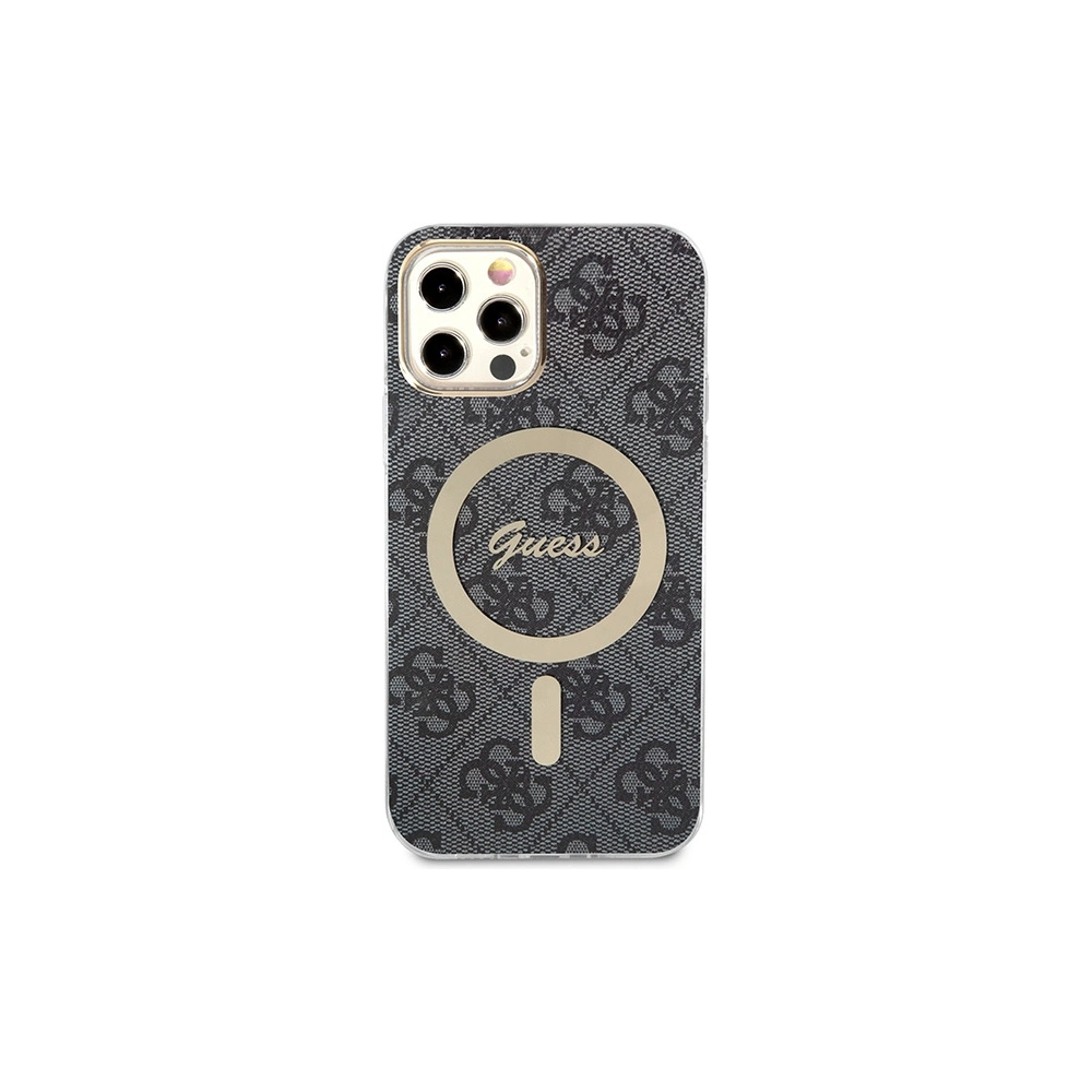 Wholesale Guess GUBPP12MH4EACSK Case + Wireless Charger Apple iPhone 12/12 Pro black hard case 4G Print MagSafe - GUE2282 - {ean13} - Hurt