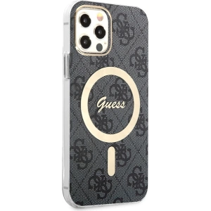 Hurtownia GSM - Sada Guess pouzdro + bezdrátová nabíječka GUBPP12MH4EACSK Apple iPhone 12/12 Pro černé/black hard case 4G Print MagSafe - GUE2282 - {ean13} - Hurt