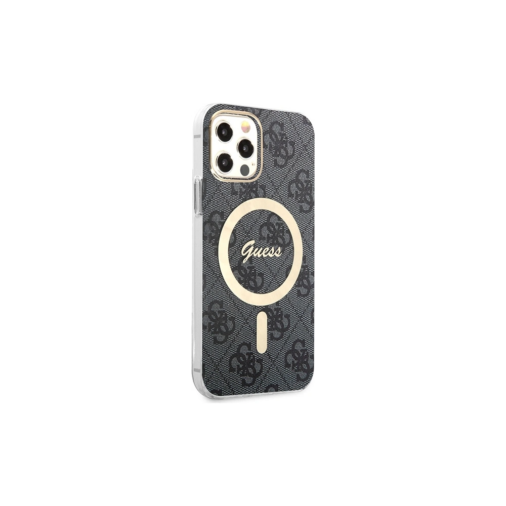 Wholesale Guess GUBPP12MH4EACSK Case + Wireless Charger Apple iPhone 12/12 Pro black hard case 4G Print MagSafe - GUE2282 - {ean13} - Hurt