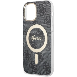 Hurtownia GSM - Sada Guess pouzdro + bezdrátová nabíječka GUBPP12MH4EACSK Apple iPhone 12/12 Pro černé/black hard case 4G Print MagSafe - GUE2282 - {ean13} - Hurt