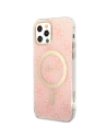 Hurtownia GSM - Zestaw Guess tok + vezeték nélküli töltő GUBPP12MH4EACSP Apple iPhone 12/12 Pro rózsaszín/pink kemény tok 4G Print MagSafe - GUE2283 - {ean13} - Hurt