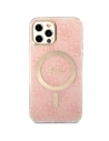 Hurtownia GSM - Zestaw Guess tok + vezeték nélküli töltő GUBPP12MH4EACSP Apple iPhone 12/12 Pro rózsaszín/pink kemény tok 4G Print MagSafe - GUE2283 - {ean13} - Hurt