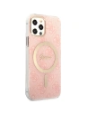 Hurtownia GSM - Zestaw Guess tok + vezeték nélküli töltő GUBPP12MH4EACSP Apple iPhone 12/12 Pro rózsaszín/pink kemény tok 4G Print MagSafe - GUE2283 - {ean13} - Hurt