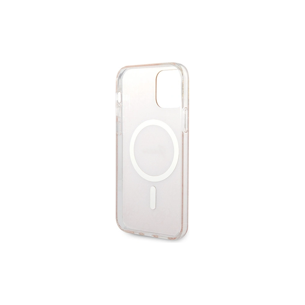 Hurtownia GSM - Zestaw Guess tok + vezeték nélküli töltő GUBPP12MH4EACSP Apple iPhone 12/12 Pro rózsaszín/pink kemény tok 4G Print MagSafe - GUE2283 - {ean13} - Hurt
