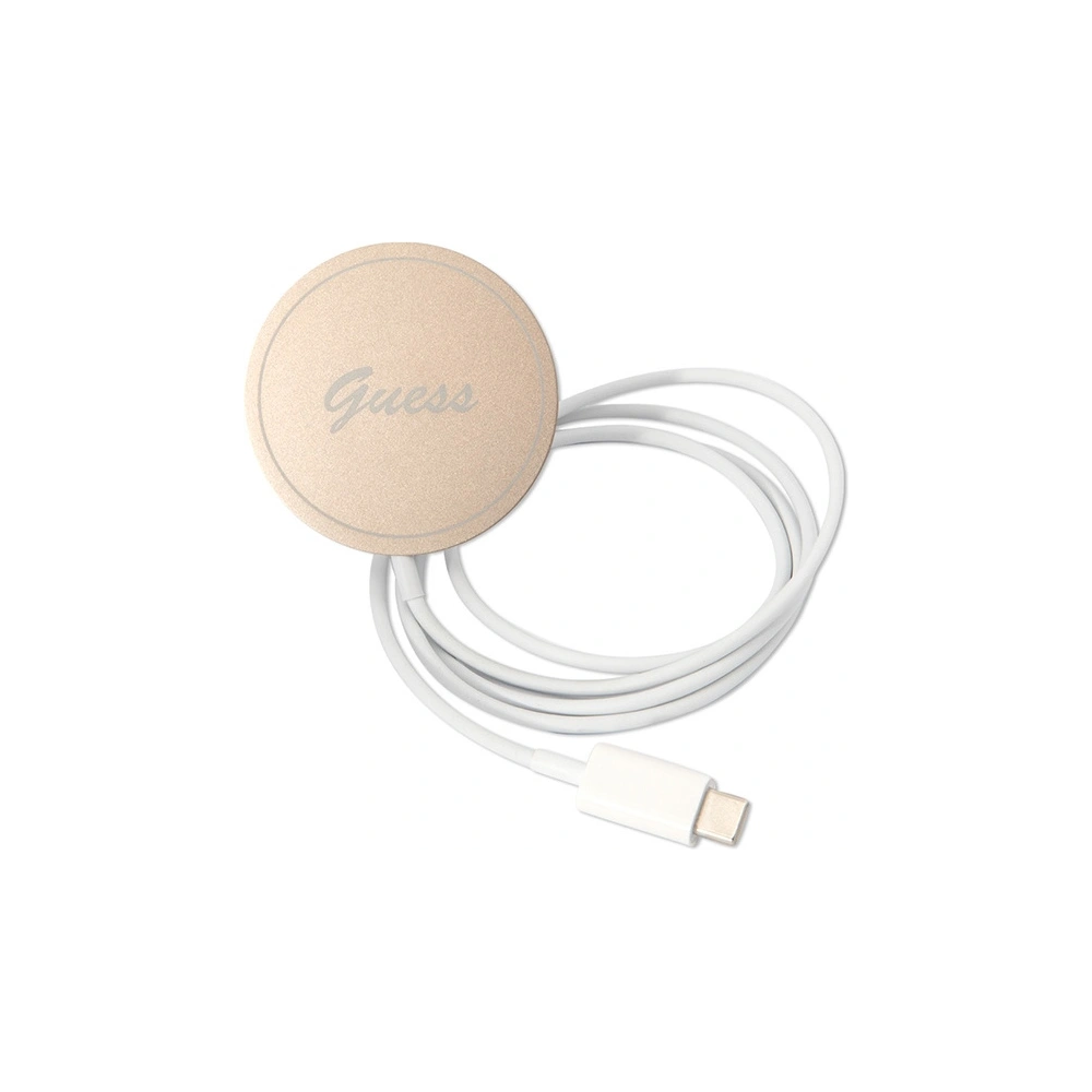 Hurtownia GSM - Zestaw Guess tok + vezeték nélküli töltő GUBPP12MH4EACSP Apple iPhone 12/12 Pro rózsaszín/pink kemény tok 4G Print MagSafe - GUE2283 - {ean13} - Hurt