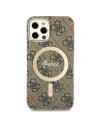 Wholesale Guess GUBPP12MH4EACSW Case + Wireless Charger Apple iPhone 12/12 Pro brown hard case 4G Print MagSafe - GUE2284 - {ean13} - Hurt