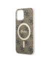 Hurtownia GSM - Zestaw Guess tok + vezeték nélküli töltő GUBPP12MH4EACSW Apple iPhone 12/12 Pro barna/brown kemény tok 4G Print MagSafe - GUE2284 - {ean13} - Hurt