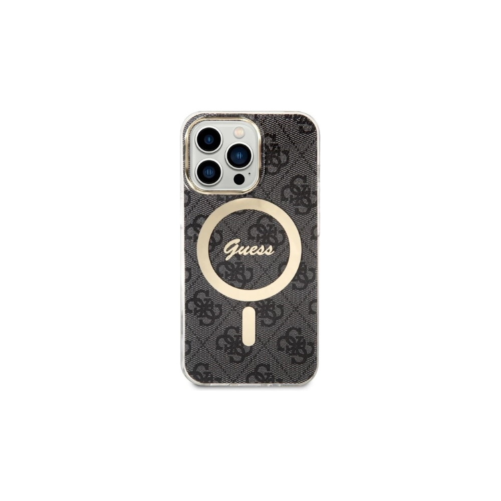 Wholesale Guess GUBPP13LH4EACSK Case + Wireless Charger Apple iPhone 13 Pro black hard case 4G Print MagSafe - GUE2285 - {ean13} - Hurt