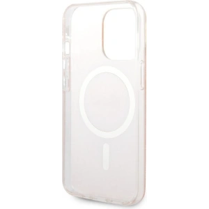 Zestaw Guess etui + ładowarka bezprzewodowa GUBPP13LH4EACSP Apple iPhone 13 Pro różowy/pink hard case 4G Print MagSafe