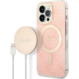 Hurtownia GSM - Set Guess husă + încărcător wireless GUBPP13XH4EACSP Apple iPhone 13 Pro Max roz/roz hard case 4G Print MagSafe - GUE2289 - {ean13} - Hurt