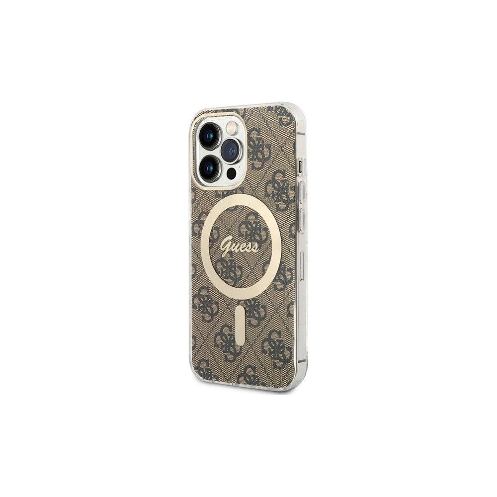 Hurtownia GSM - Set Guess husă + încărcător wireless GUBPP13XH4EACSW Apple iPhone 13 Pro Max maro/brown hard case 4G Print MagSafe - GUE2290 - {ean13} - Hurt