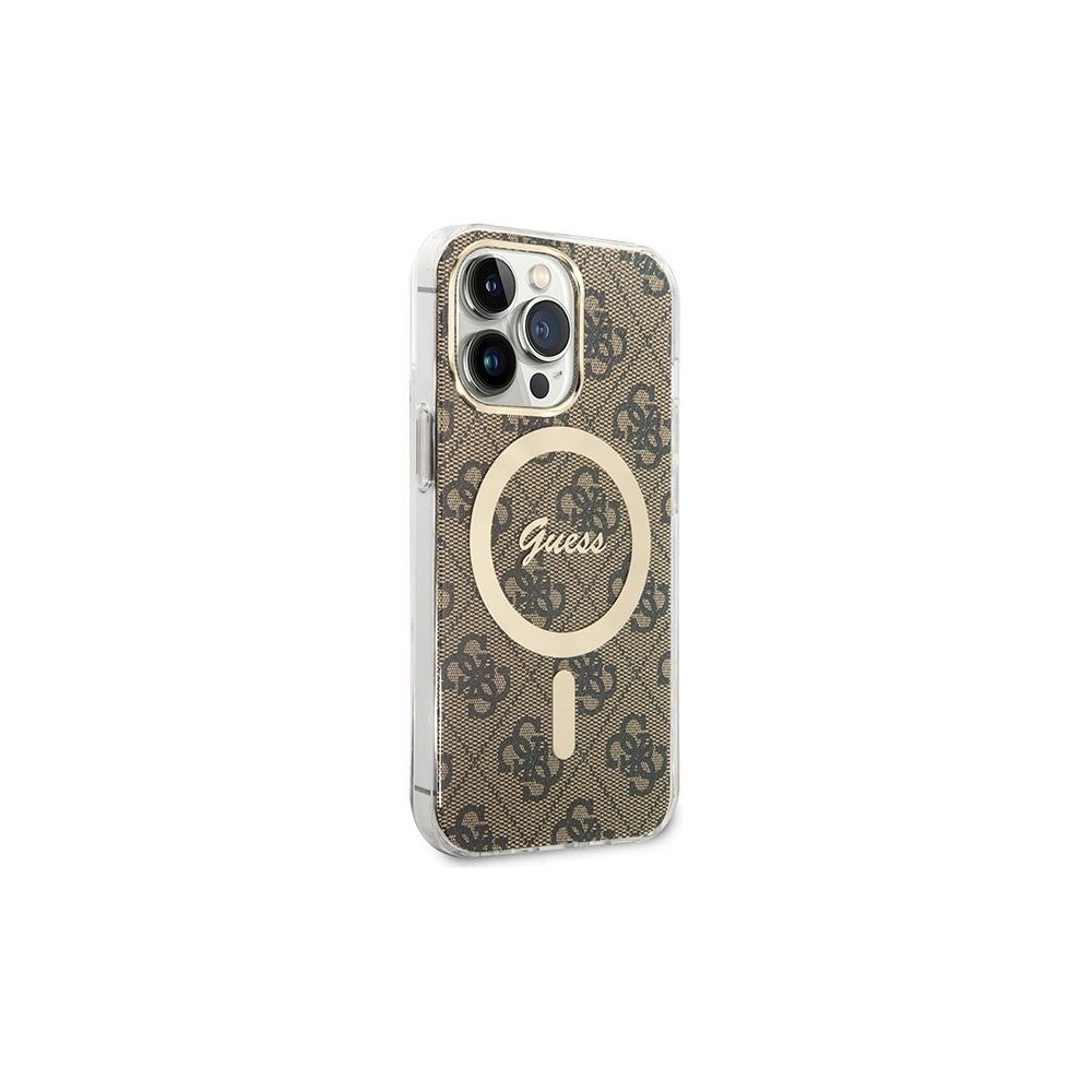 Hurtownia GSM - Set Guess husă + încărcător wireless GUBPP13XH4EACSW Apple iPhone 13 Pro Max maro/brown hard case 4G Print MagSafe - GUE2290 - {ean13} - Hurt