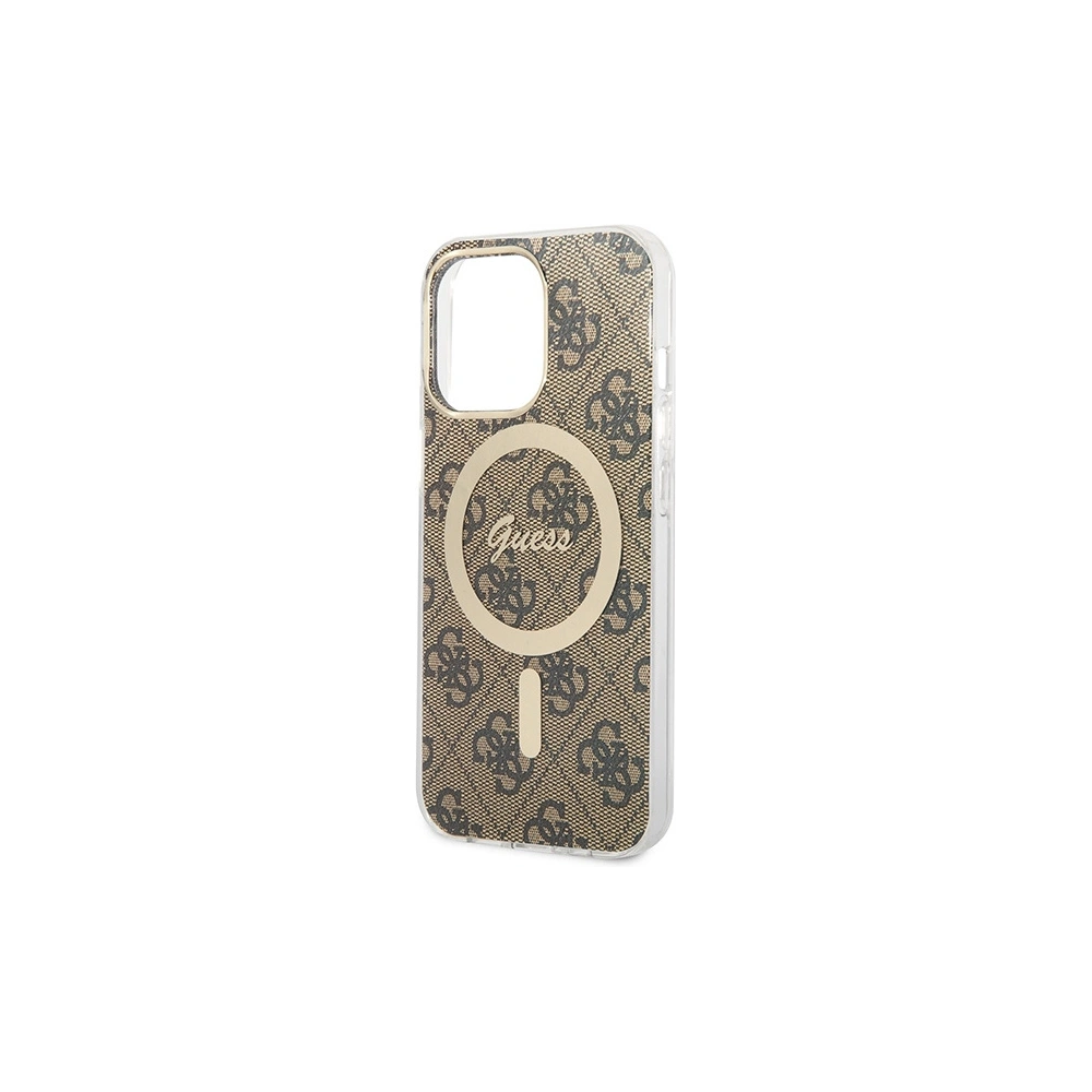 Hurtownia GSM - Set Guess husă + încărcător wireless GUBPP13XH4EACSW Apple iPhone 13 Pro Max maro/brown hard case 4G Print MagSafe - GUE2290 - {ean13} - Hurt
