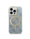 Hurtownia GSM - Sada Guess pouzdro + bezdrátová nabíječka GUBPP14LH4EACSB Apple iPhone 14 Pro modrá/blue hard case 4G Print MagSafe - GUE2291 - {ean13} - Hurt