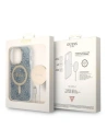 Wholesale Guess GUBPP14LH4EACSB Case + Wireless Charger Apple iPhone 14 Pro blue hard case 4G Print MagSafe - GUE2291 - {ean13} - Hurt