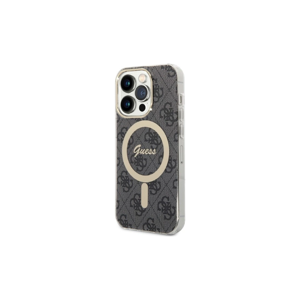 Hurtownia GSM - Set Guess husă + încărcător wireless GUBPP14LH4EACSK Apple iPhone 14 Pro negru/black hard case 4G Print MagSafe - GUE2292 - {ean13} - Hurt