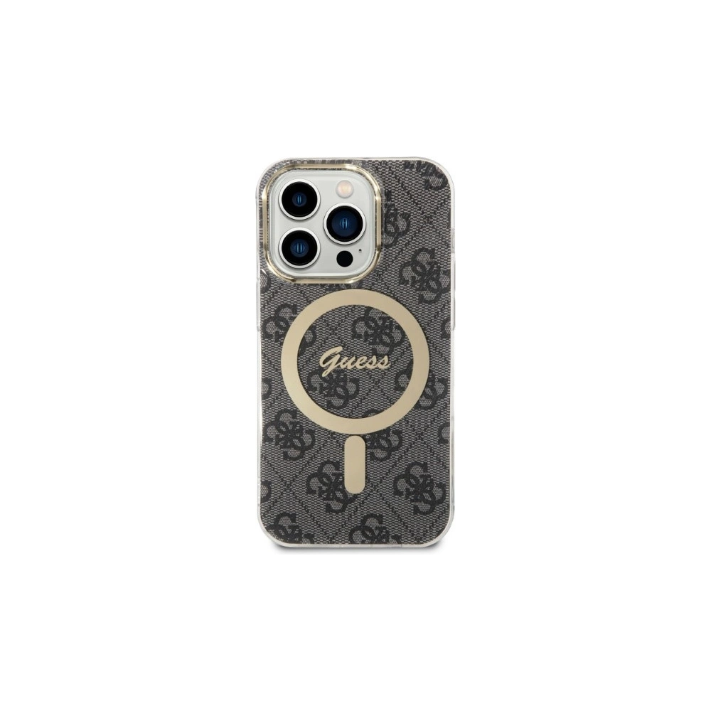Hurtownia GSM - Set Guess husă + încărcător wireless GUBPP14LH4EACSK Apple iPhone 14 Pro negru/black hard case 4G Print MagSafe - GUE2292 - {ean13} - Hurt