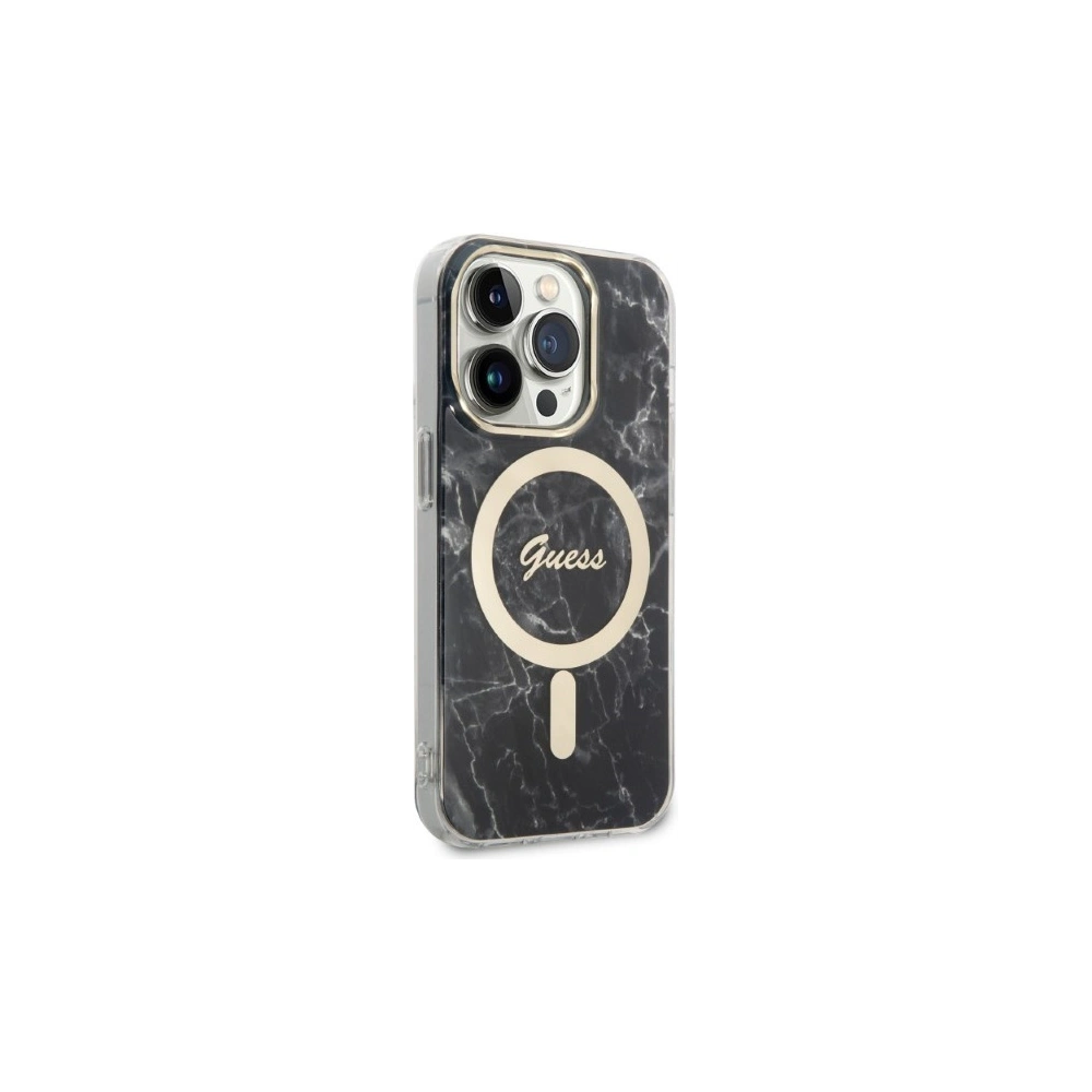 Hurtownia GSM - Set Guess Case + drahtloses Ladegerät GUBPP14LHMEACSK für Apple iPhone 14 Pro schwarz/hartes Gehäuse Marmor MagSafe - GUE2298 - {ean13} - Hurt