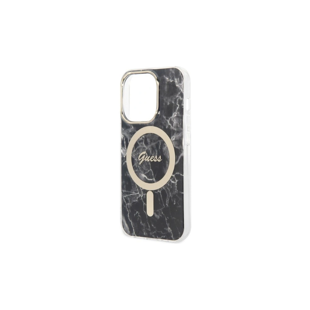 Hurtownia GSM - Set Guess Case + drahtloses Ladegerät GUBPP14LHMEACSK für Apple iPhone 14 Pro schwarz/hartes Gehäuse Marmor MagSafe - GUE2298 - {ean13} - Hurt