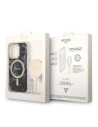 Hurtownia GSM - Zestaw Guess tok + vezeték nélküli töltő GUBPP14LHMEACSK Apple iPhone 14 Pro fekete/black kemény tok Marble MagSafe - GUE2298 - {ean13} - Hurt