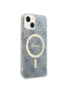 Hurtownia GSM - Set Guess pouzdro + bezdrátová nabíječka GUBPP14SH4EACSB Apple iPhone 14 modrá/blue hard case 4G Print MagSafe - GUE2305 - {ean13} - Hurt
