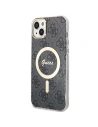 Hurtownia GSM - Sada Guess pouzdro + bezdrátová nabíječka GUBPP14SH4EACSK Apple iPhone 14 černá/black hard case 4G Print MagSafe - GUE2306 - {ean13} - Hurt
