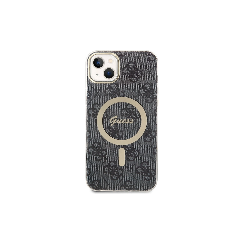 Hurtownia GSM - Sada Guess pouzdro + bezdrátová nabíječka GUBPP14SH4EACSK Apple iPhone 14 černá/black hard case 4G Print MagSafe - GUE2306 - {ean13} - Hurt