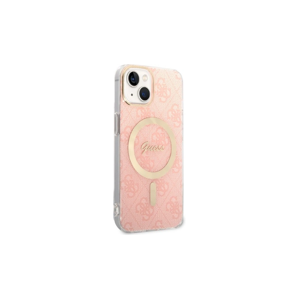Hurtownia GSM - Sada Guess pouzdro + bezdrátová nabíječka GUBPP14SH4EACSP Apple iPhone 14 růžový/pink hard case 4G Print MagSafe - GUE2307 - {ean13} - Hurt