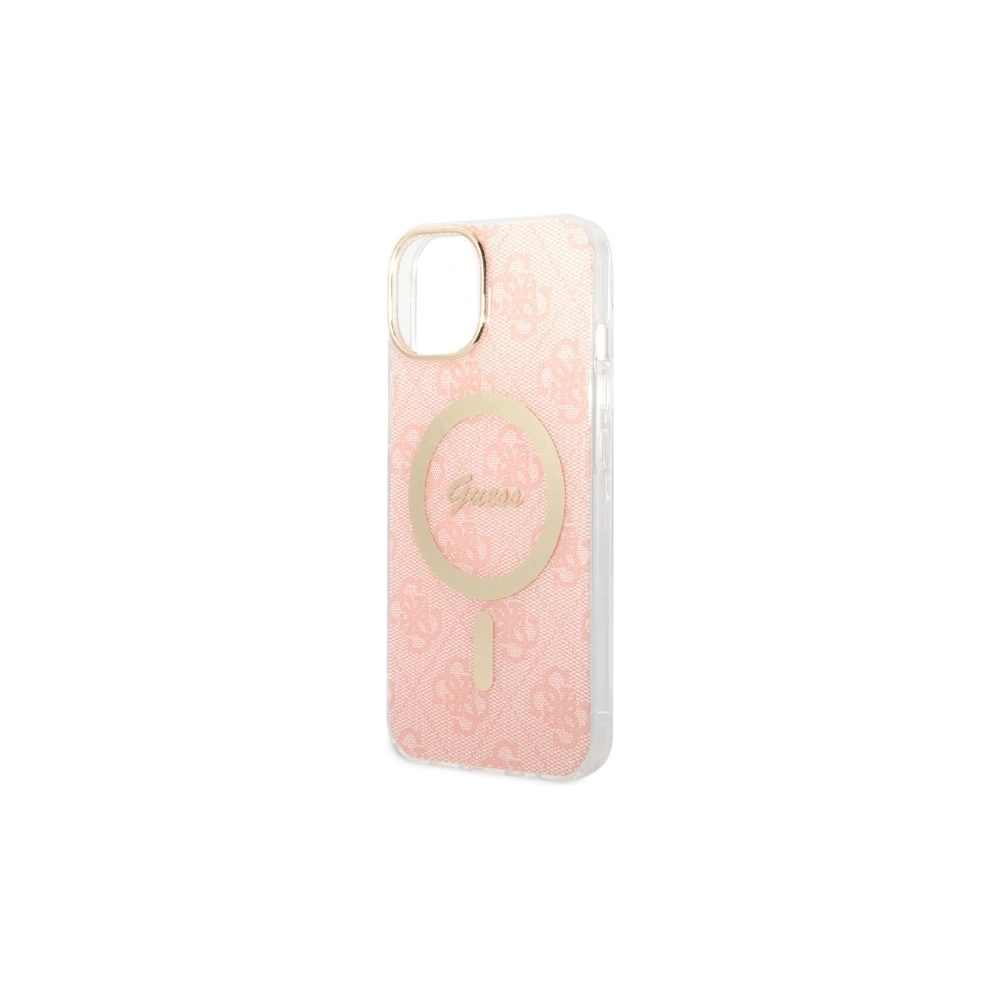 Hurtownia GSM - Sada Guess pouzdro + bezdrátová nabíječka GUBPP14SH4EACSP Apple iPhone 14 růžový/pink hard case 4G Print MagSafe - GUE2307 - {ean13} - Hurt