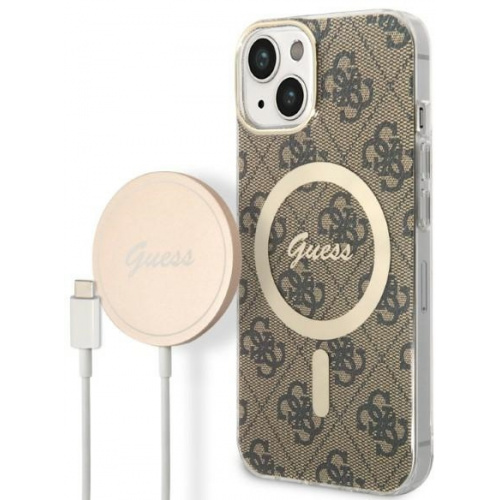 Guess Distributor - 3666339102890 - GUE2308 - Guess GUBPP14SH4EACSW Case + Wireless Charger Apple iPhone 14 brown hard case 4G Print MagSafe - B2B homescreen