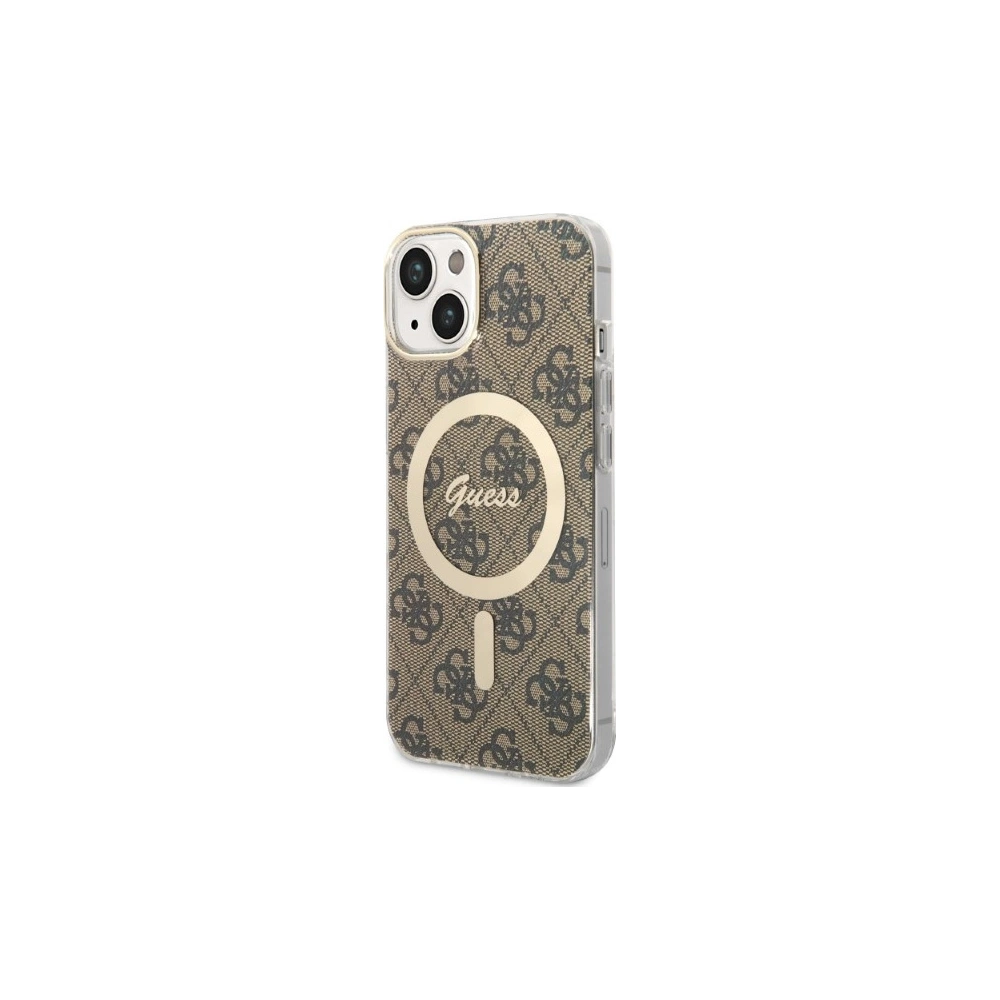 Hurtownia GSM - Sada Guess pouzdro + bezdrátová nabíječka GUBPP14SH4EACSW Apple iPhone 14 hnědý/brown tvrdý obal 4G Print MagSafe - GUE2308 - {ean13} - Hurt