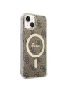 Wholesale Guess GUBPP14SH4EACSW Case + Wireless Charger Apple iPhone 14 brown hard case 4G Print MagSafe - GUE2308 - {ean13} - Hurt