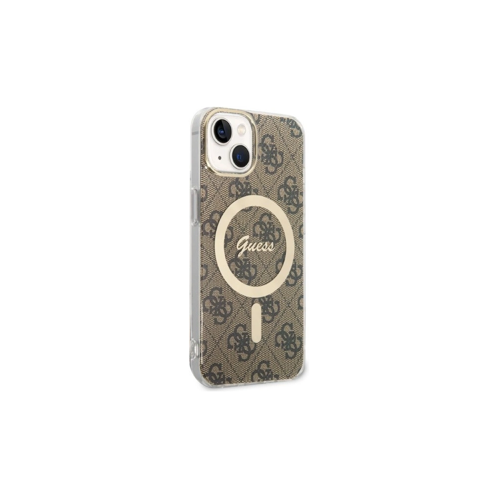 Hurtownia GSM - Sada Guess pouzdro + bezdrátová nabíječka GUBPP14SH4EACSW Apple iPhone 14 hnědý/brown tvrdý obal 4G Print MagSafe - GUE2308 - {ean13} - Hurt