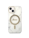 Hurtownia GSM - Sada Guess pouzdro + bezdrátová nabíječka GUBPP14SHMEACSH Apple iPhone 14 bílá/white hard case Marble MagSafe - GUE2309 - {ean13} - Hurt