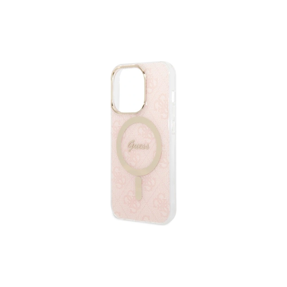 Hurtownia GSM - Sada Guess pouzdro + bezdrátová nabíječka GUBPP14XH4EACSP Apple iPhone 14 Pro Max růžová/pink tvrdý kryt 4G Print MagSafe - GUE2313 - {ean13} - Hurt