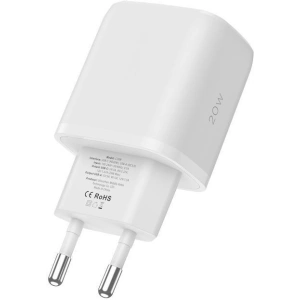 Netzteil Tech-Protect C20W 2-Port Netzwerk-Ladegerät PD 20W QC 3.0 + USB-C Kabel Weiß