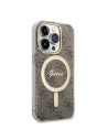 Hurtownia GSM - Set Guess husă + încărcător wireless GUBPP14XH4EACSW Apple iPhone 14 Pro Max maro/brown hard case 4G Print MagSafe - GUE2314 - {ean13} - Hurt