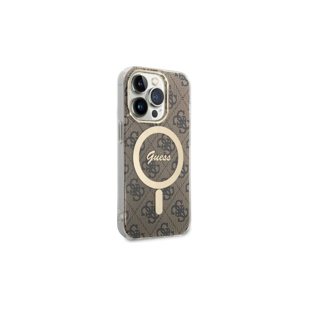 Hurtownia GSM - Set Guess husă + încărcător wireless GUBPP14XH4EACSW Apple iPhone 14 Pro Max maro/brown hard case 4G Print MagSafe - GUE2314 - {ean13} - Hurt
