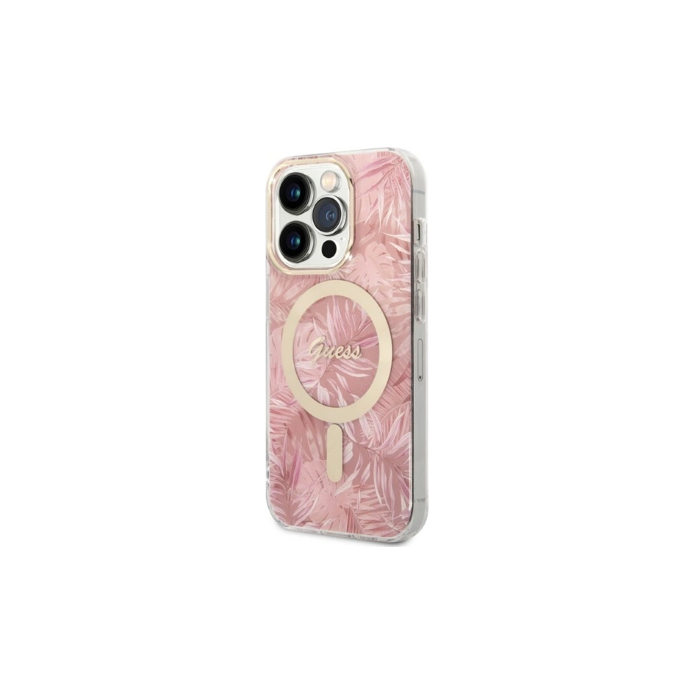 Wholesale Guess GUBPP14XHJEACSP Case + Wireless Charger Apple iPhone 14 Pro Max różowy/pink hard case Jungle MagSafe - GUE2316 - {ean13} - Hurt