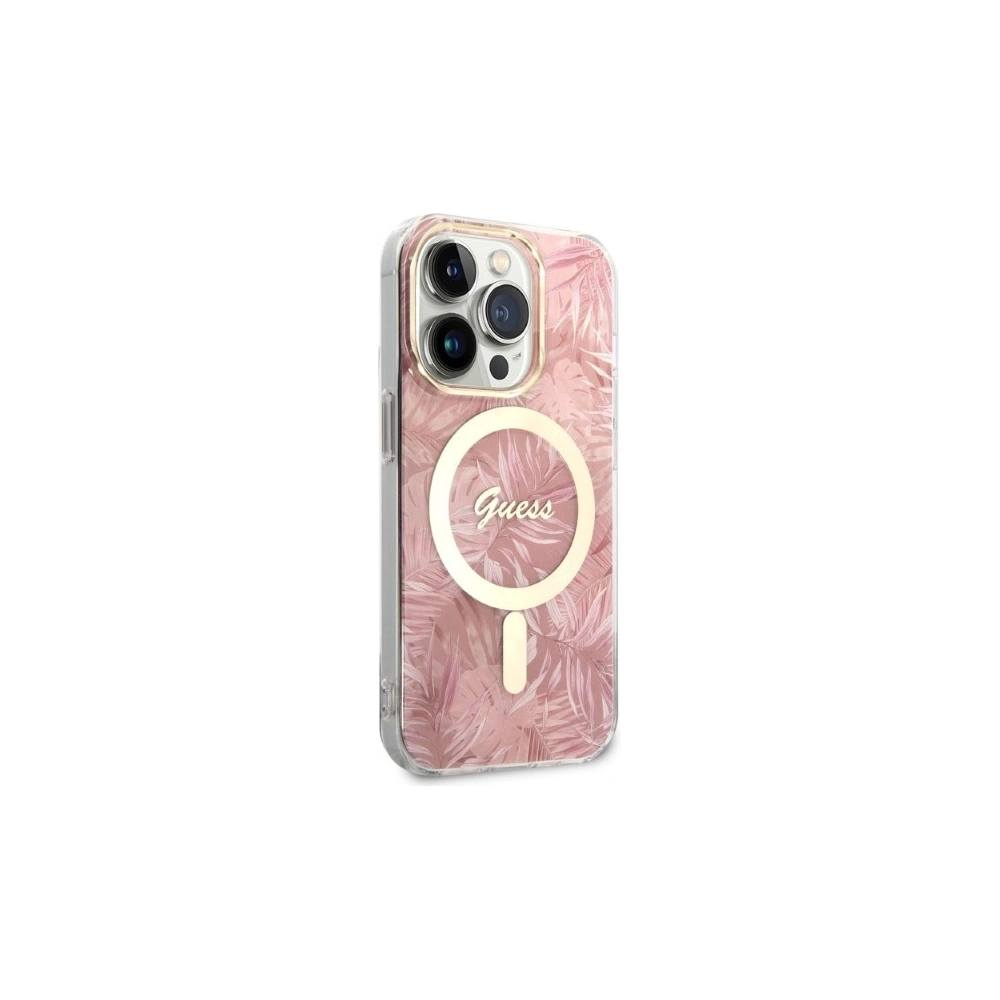 Wholesale Guess GUBPP14XHJEACSP Case + Wireless Charger Apple iPhone 14 Pro Max różowy/pink hard case Jungle MagSafe - GUE2316 - {ean13} - Hurt