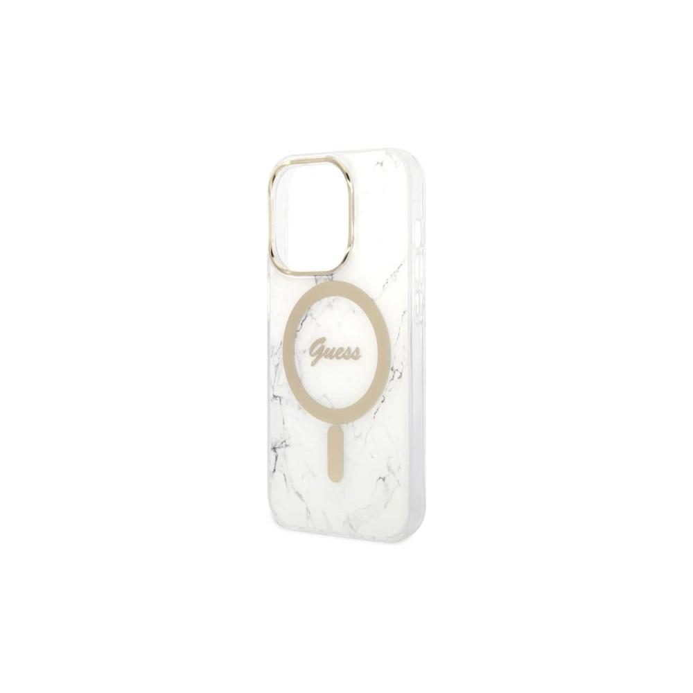 Wholesale Guess GUBPP14XHMEACSH Case + Wireless Charger Apple iPhone 14 Pro Max biały/white hard case Marble MagSafe - GUE2317 - {ean13} - Hurt