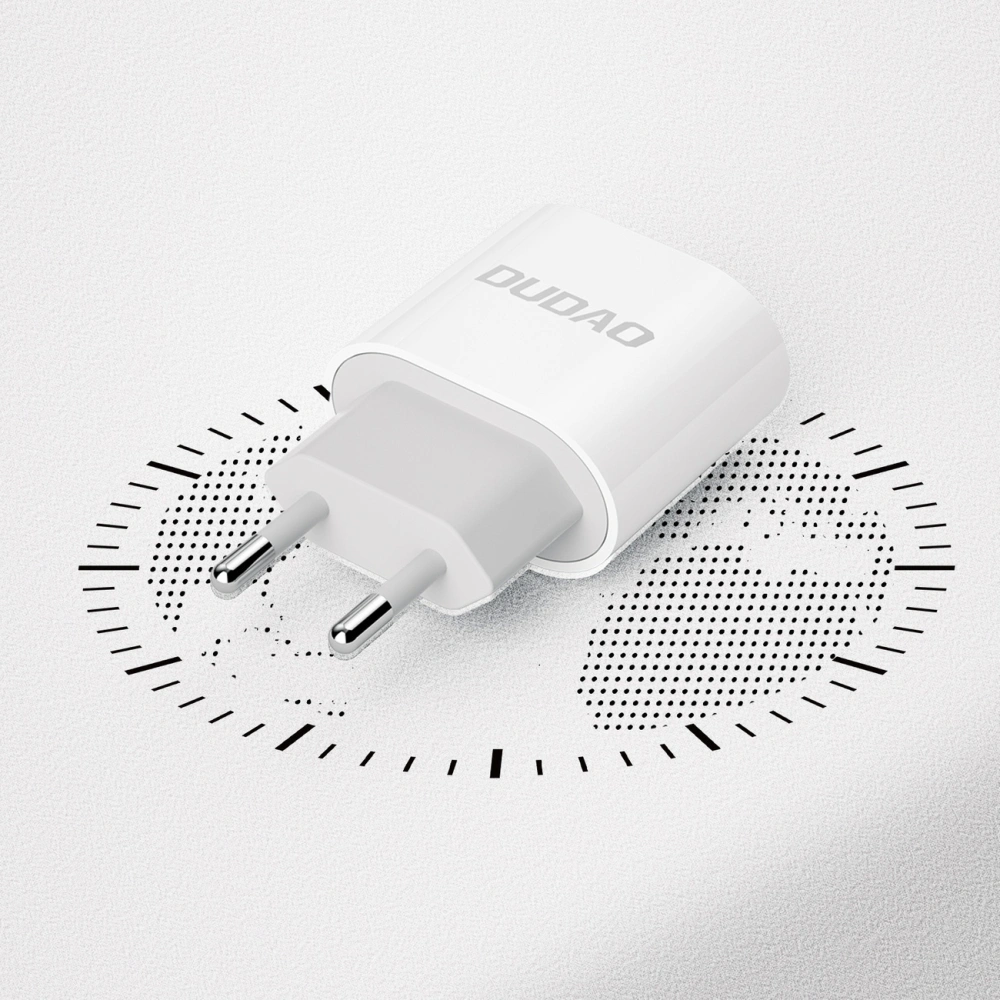 Hurtownia GSM - Încărcător de rețea Dudao USB-C Power Delivery 20W alb + cablu USB-C - Lightning 1m (A8SEU) - DDA236 - {ean13} - Hurt
