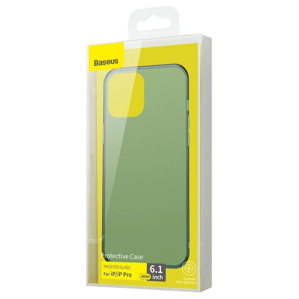 Hurtownia GSM - Etui Baseus Frosted Glass Case Apple iPhone 12/12 Pro verde închis - BSU3715 - {ean13} - Hurt