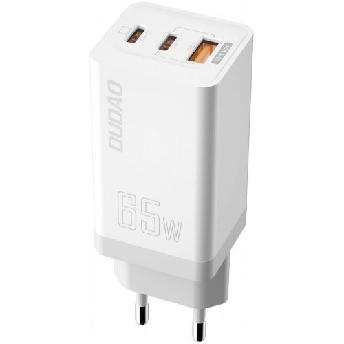 Dudao Distributor - 6973687241100 - DDA237 - Dudao GaN Wall Charger 65W USB/2xUSB-C Quick Charge Power Delivery white (A7xs white) - B2B homescreen