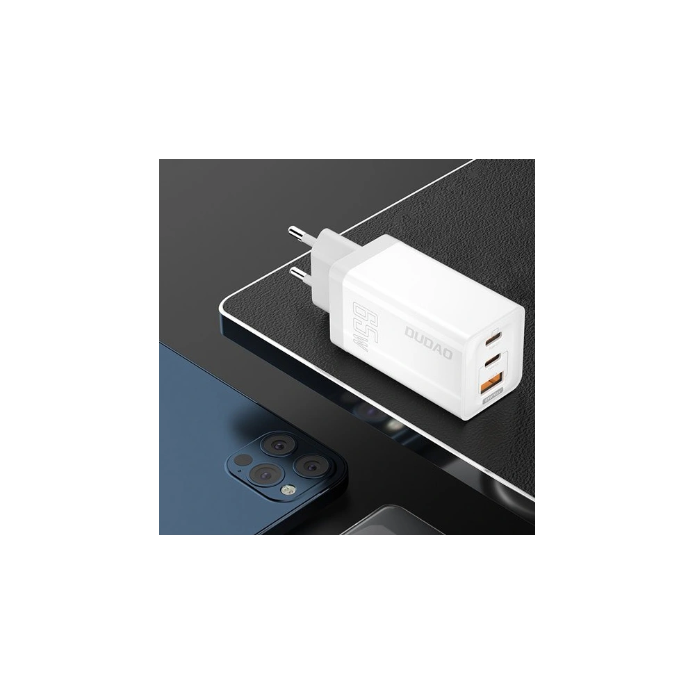 Hurtownia GSM - Încărcătorul de rețea Dudao GaN 65W USB/2xUSB-C Quick Charge Power Delivery alb (A7xs white) - DDA237 - {ean13} - Hurt