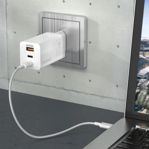 Hurtownia GSM - Nabíječka síťová Dudao GaN 65W USB/2xUSB-C Quick Charge Power Delivery bílá (A7xs white) - DDA237 - {ean13} - Hurt