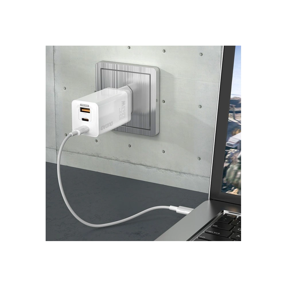Hurtownia GSM - Încărcătorul de rețea Dudao GaN 65W USB/2xUSB-C Quick Charge Power Delivery alb (A7xs white) - DDA237 - {ean13} - Hurt