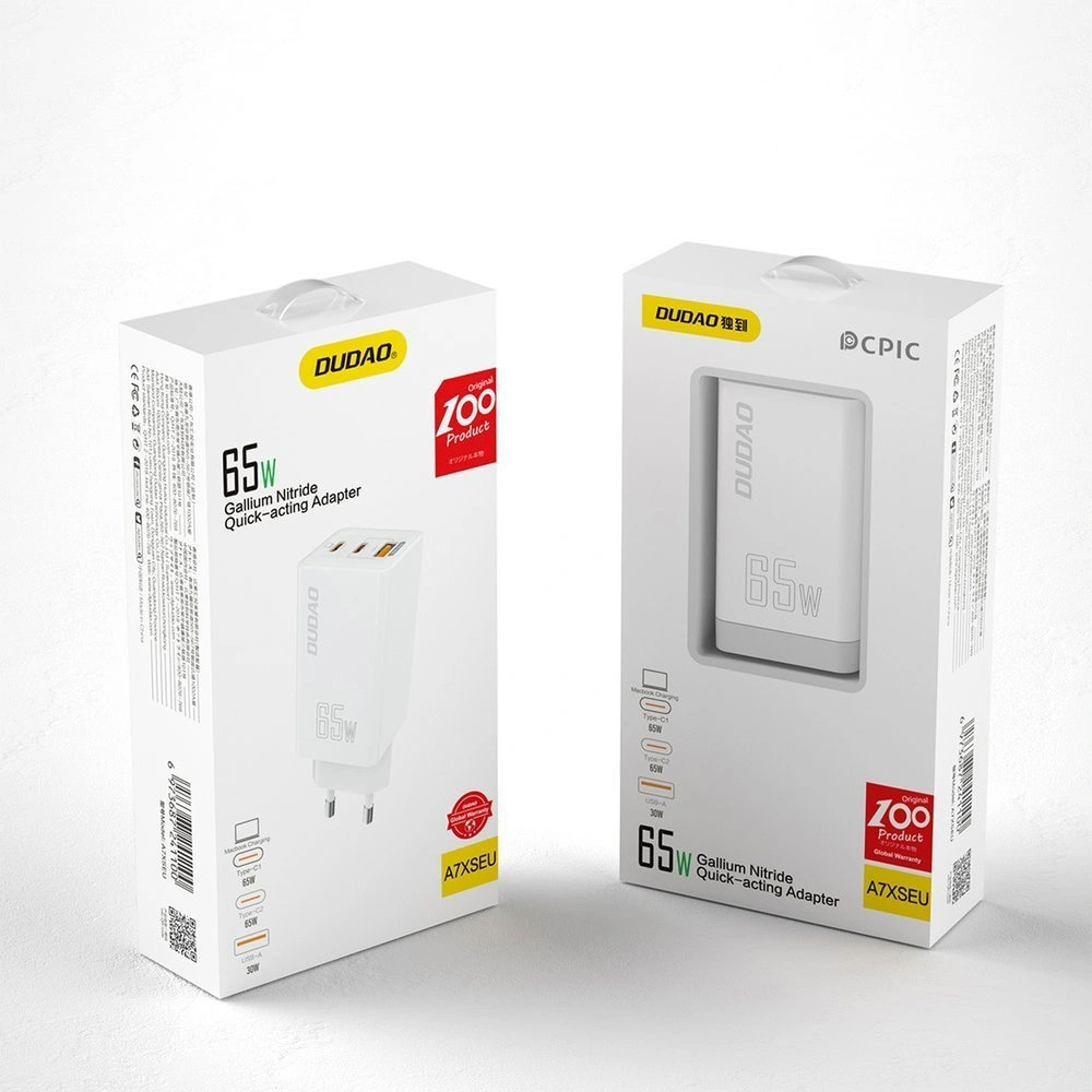 Hurtownia GSM - Încărcătorul de rețea Dudao GaN 65W USB/2xUSB-C Quick Charge Power Delivery alb (A7xs white) - DDA237 - {ean13} - Hurt